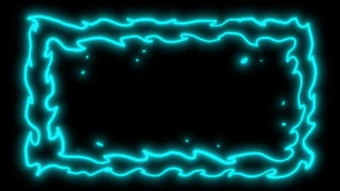 Neon fire frame on a black screen. Glowing border with flames in 4K. Stock Footage 334658971