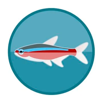 Neon fish icon Stock Illustration