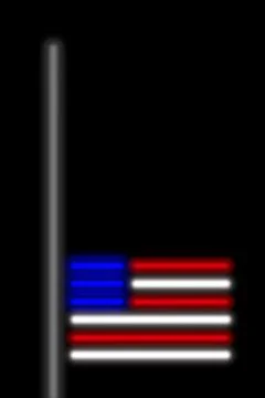 Neon Flag Flag at half mast Stock Illustration