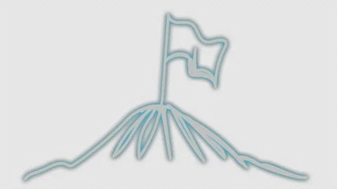 Neon flag on the mountain Stock Footage 209393231