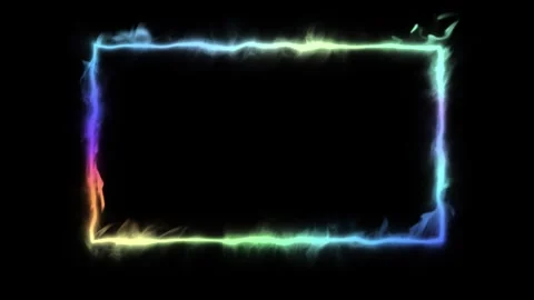 Neon Flame Frame Black Motion Видео 344764121