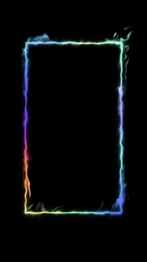 Neon Flame Frame Black Vertical Stock Footage 344764122