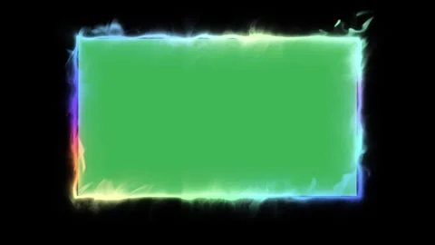 Neon Flame Frame Green Screen Motion Stock Footage 344764144