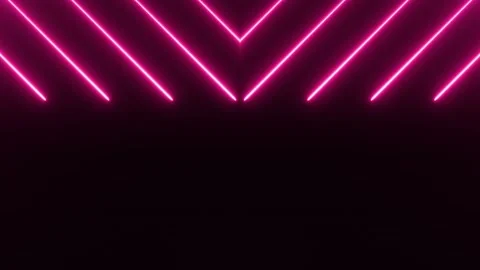 Neon flash light structures. Hi-tech neon sci-fi tunel. Trendy neon glow lines f Stock Footage 254883197