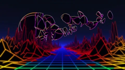 Neon Flight 2 Under Shot Through Planet Video stock 132089438