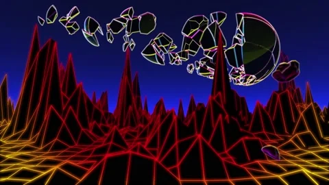 Neon Flight 3 Under Shot Through Planet 動画素材 147040431