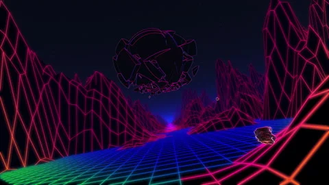 Neon Flight Under Broken Sphere 動画素材 130304876