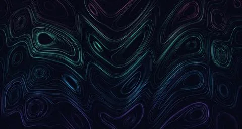Neon flow: vibrant abstract pattern on dark background Stock Illustration