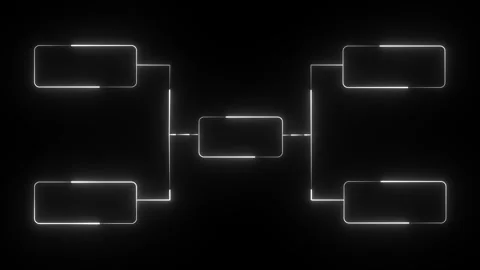 Neon flowchart or bracket diagram animation loop with empty boxes, modern data Stock Footage 335691297