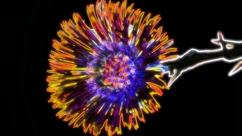 Neon Flower Animation Vídeo Stock 101225509