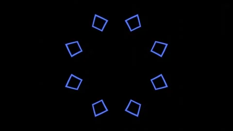 Neon flower shapes with kaleidoscopic motion on black in a seamless VJ loop. Video stock 291118341