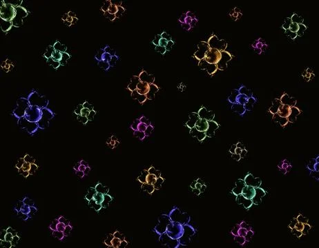 Neon Flowers Background Stock Illustration
