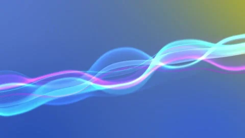 Neon flowing waves line background animation, Abstract flowing neon waves i.. Stock Footage 329383623
