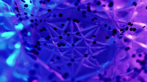 Neon fluid flow occult pentagram sequin gel drip Video stock 263025354