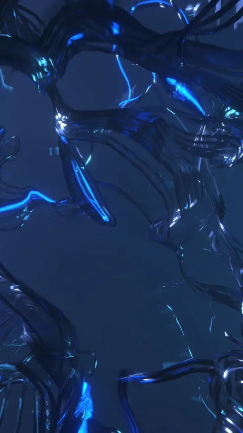 Neon Fluid Particle Waves Animation Stock Footage 303595365