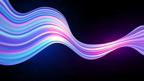 Neon fluid wave abstract background with vibrant pink purple and blue glowi.. Stock Illustration