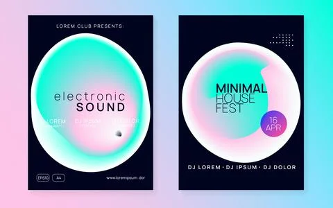 Neon Flyer. Bright Effect For Cover. Trance And Concert Design. Stock Illustration