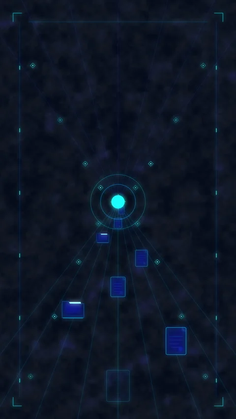 Neon folder data loop motion graphic animation with blue glow elements Stock Footage 346639110