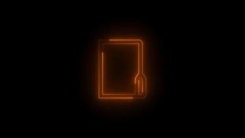 Neon folder icon glowing black backgroun... | Stock Video | Pond5