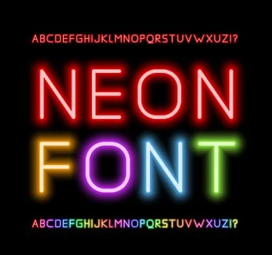 Neon Font Stock Illustration