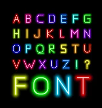 Neon font Stock Illustration