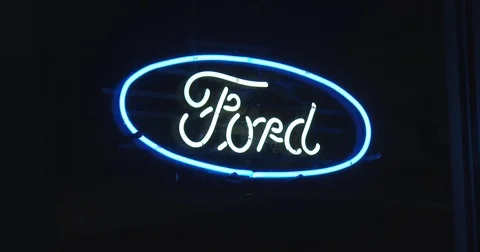 Neon Ford Sign Stock Footage 78143070