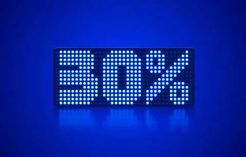 Neon frame 30 off text banner. Night Sign board. Vector Stock Illustration