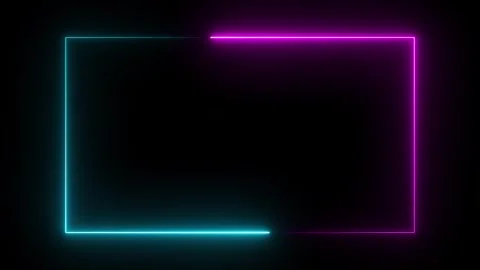 Neon frame animation with glowing effect loop. Vidéo 331897213
