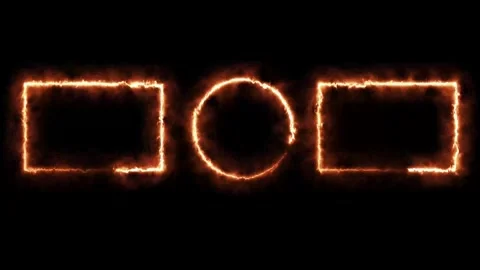 Neon Frame Animation | Glowing Rectangle and Circle Placeholder Motion Graphics Stock Footage 340656319