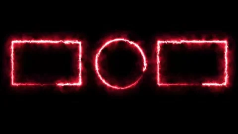 Neon Frame Animation | Glowing Rectangle and Circle Placeholder Motion Graphics Stock Footage 340656320