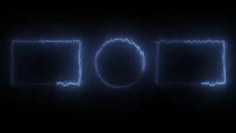 Neon Frame Animation | Glowing Rectangle and Circle Placeholder Motion Graphics Stock Footage 340656327