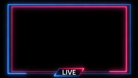 Neon frame animation live streaming box frame. game live streaming frame 스톡 동영상 335215837