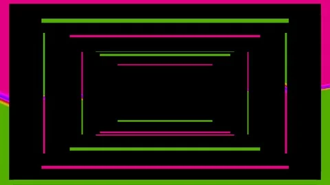Neon frame background of a shiny rectangular black animation Stock-Footage 127977020