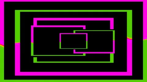 Neon frame background of a shiny rectangular black animation Stock-Footage 127977057