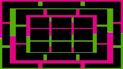 Neon frame background of a shiny rectangular black animation Stock-Footage 127988067