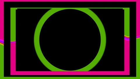 Neon frame background of a shiny rectangular black animation Stock-Footage 127989009