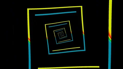 Neon frame background of a shiny rectangular black animation Stock Footage 128057363