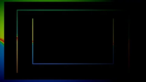 Neon frame background of a shiny rectangular black animation Stock-Footage 128057389