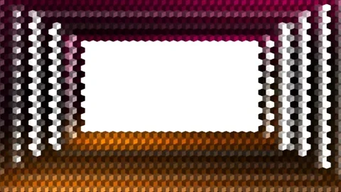 Neon frame background of a shiny rectangular black animation Stock Footage 130737289