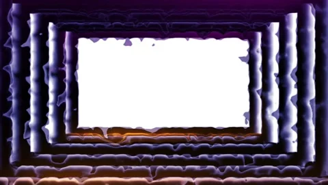 Neon frame background of a shiny rectangular black animation Stock Footage 130737423