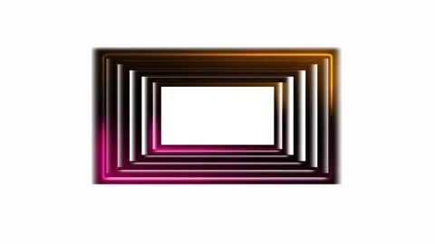 Neon frame background of a shiny rectangular black animation Stock Footage 130738695