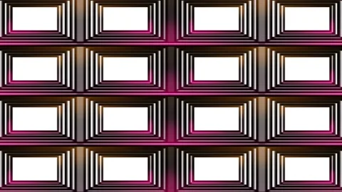 Neon frame background of a shiny rectangular black animation Stock Footage 130738944