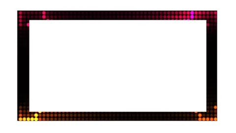 Neon frame background of a shiny rectangular black animation Stock Footage 130738953
