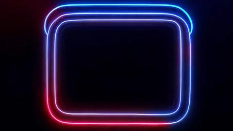 Neon frame on a black background in bright colors. Video stock 291158127