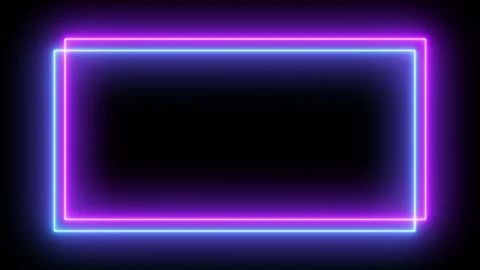 Neon frame border animated neon border frame blue and purple 4k looping Stock Footage 289312809
