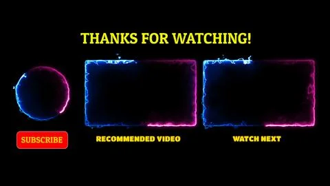 Neon frame effect end screen glowing looping on black background イラスト素材