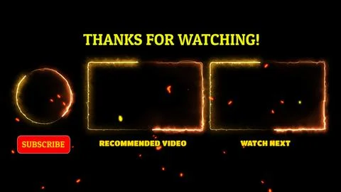 Neon frame effect end screen glowing looping on black background Illustrazione stock