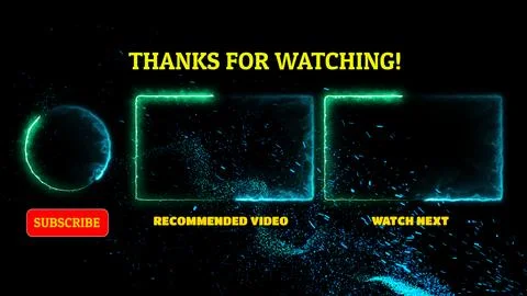 Neon frame effect end screen glowing looping on black background 库存插图