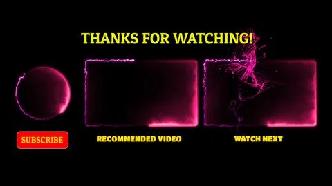 Neon frame effect end screen glowing looping on black background Stock Illustration