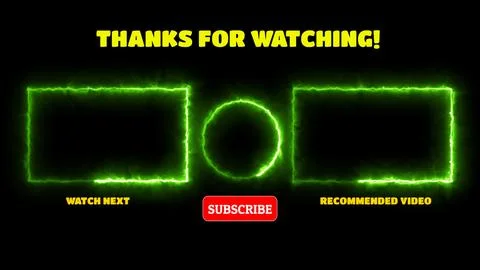 Neon frame effect end screen glowing looping on black background Stock Illustration